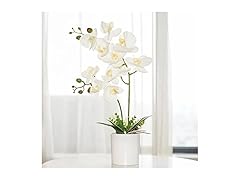 Artificial Potted Faux Orchid Flower 