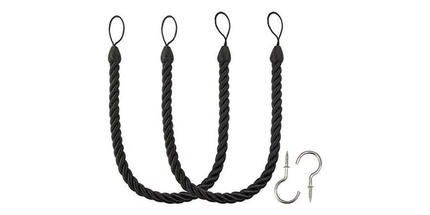 Curtain Drapery Rope Tiebacks 4 Pack