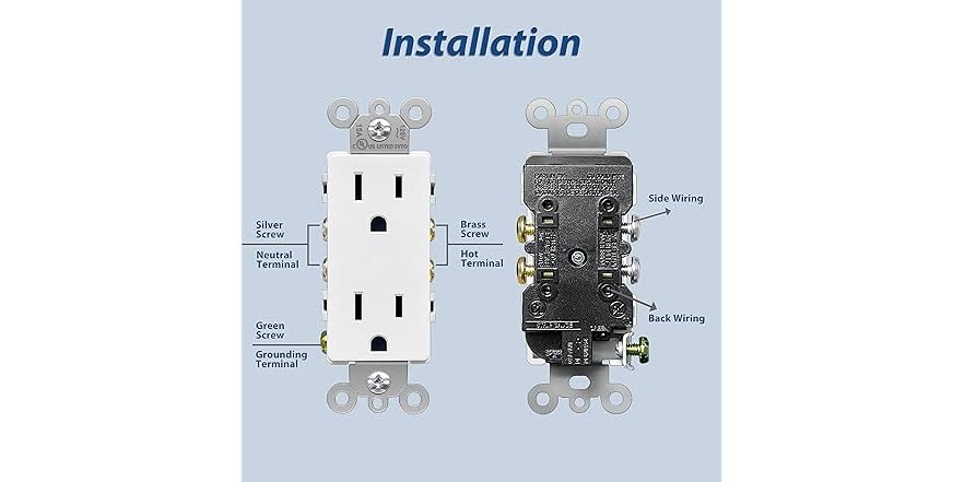 ELECTECK 20 Pack Wall Outlets 15A