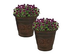 Sunnydaze 16-Inch Arabella Large Plastic Pot 2-Pack