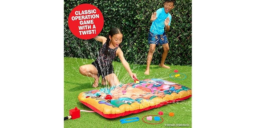 Gioco Hasbro Operation Splash By WowWee – Tappetino Acquatico 114x63 Cm Con Irrigatore, Timer E Pinzette Giganti