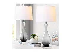 WIHTU Glass Table Lamps, Gray