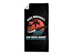 Doc Brown's Time Travel Agency Beach Towel