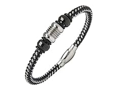 Black & Silver Braided Wire Bracelet