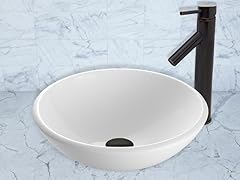 VIGO White Phoenix Stone Vessel Sink and Dior Faucet Set