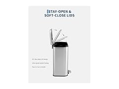 Takywep 12L Rectangular Stainless Steel Trash Can