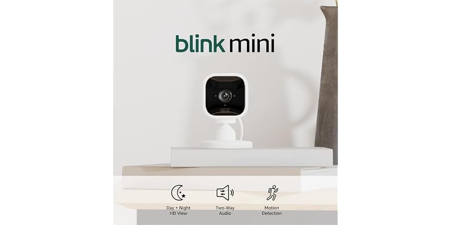 Mini Smart (NEW) Blink Mini - Compact indoor plug-in smart security camera