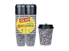 Glad Disposable Coffee Cups with Lids, 12 Oz 