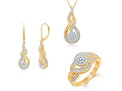 White Diamond 3pc Set, 0.1ct