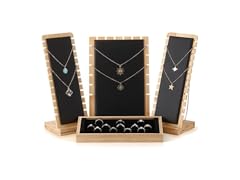 4 PC Bamboo Jewelry Stand & Storage Tray
