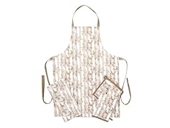 Beige & White Apron Set