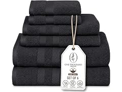6Pc Luxury Bath Towel Set (3-Stripe)