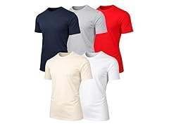 5Pk Mens S/S Crew Neck Solid Tee