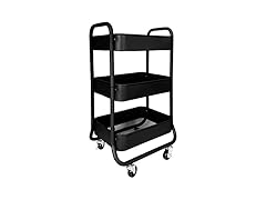HOMESTEAD 3-Tier Rolling Cart - Heavy Duty, Black