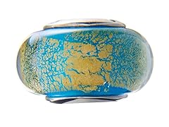 Yellow & Blue Marble Glass Bead