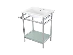Kingston Brass 24" Ceramic Console Sink, White/Polished Chrm