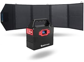 ACOPOWER Portable Solar Panel and Generator Kit, 50W Suitcase Charges 150Wh Battery
