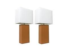 Elegant Designs Table Lamps 2pk Tan