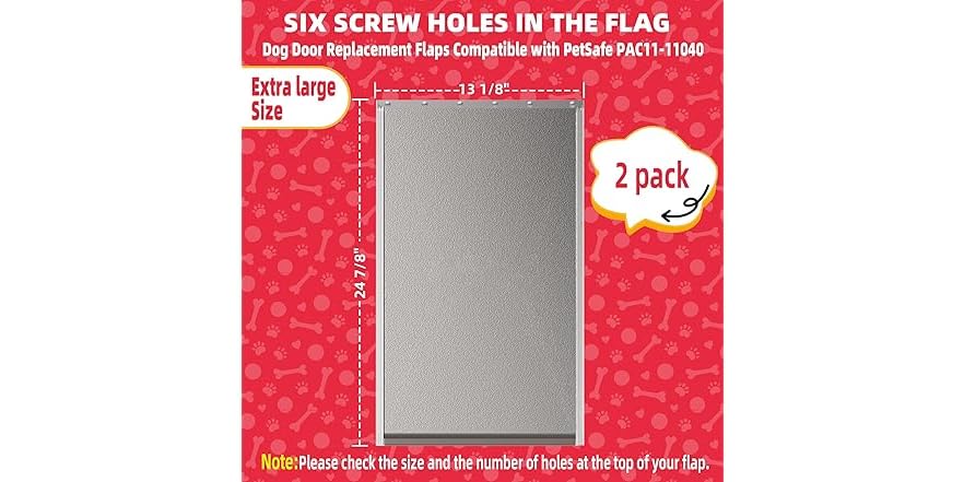 2PACK Large Dog Door Replacement Flap