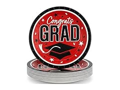 Fun Express Grad Plates 25pk Red