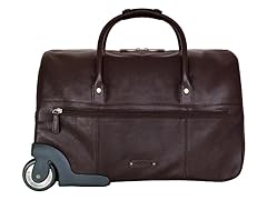 Charles Cabin Sized Leather Wheeled Luggage Brown