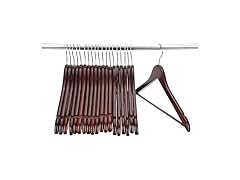 Sukkiri Homu Wooden Hangers 20 Pack Walnut 