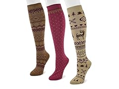 3-Pair Knee High Scandinavian Sock Pack