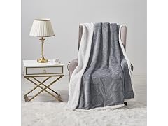 50 x 60 Embossed Sherpa Throw Blanket 100% Polyester