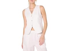 The Drop Vest, White Linen (S)