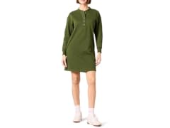 Amazon Essentials Sweatshirt Dress, Dark Olive (M)