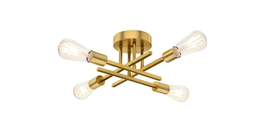 TOBUSA 4-Light Modern Sputnik Chandelier, Gold