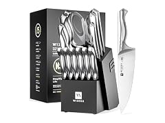 WIZEKA Kitchen Knife Set with Block