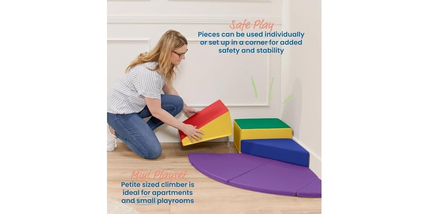 ECR4Kids SoftZone Adventure's Summit Ramp – Scalatore Angolare In Schiuma Per Bambini, Colori Assortiti - 4
