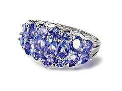 Sterling Silver Tanzanite 3 Row Ring