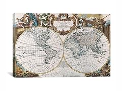 Double Hemisphere Map of The World 26x18