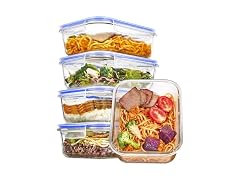 Vtopmart Blue 5 Pack 35oz Glass Containers W/ Lids