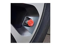 Red Rose Tire Valve Stem Caps