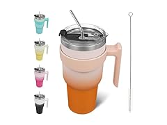 BJPKPK 40oz Stainless Tumbler With Handle And Straw