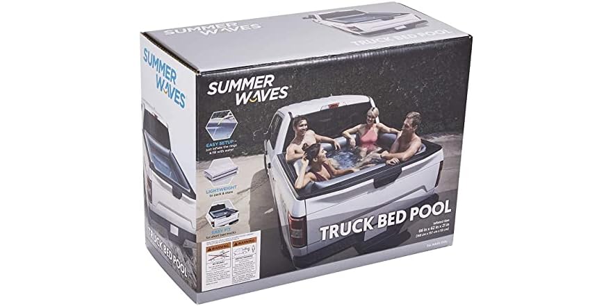 summer waves rectangular inflatable truck bed pool