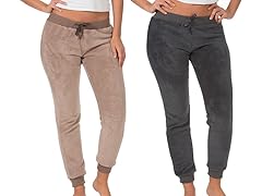 Plush Pants 2-Pack, Charcoal Grey/Camel