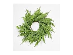 Worth Imports 19" Artificial Christmas Cypress Centerpiece Wreath