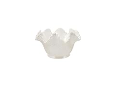 Creative Co-Op Stoneware Ruffled Hobnail Decorative Bowl