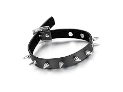 OIDEA Womens Punk Spiked Leather Choker Necklace