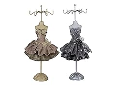 Essential Decor Entrada Collection Jewelry Organizer, 16.5 by 5 by 5", Brown/Silver