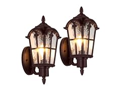 BesLowe 2-Pack Outdoor Wall Light Brown