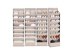 4 Pack Shoe Organizer Beige