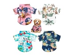 Weewooday 4 Pieces Small Pet Summer T-Shirts 