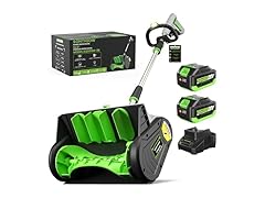 SONTHIOW Cordless Brushless Snow Shovel with 2 4.0 Ah Batteries and Quick Charger