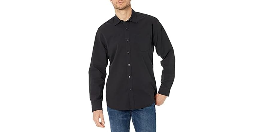 Amazon Essentials Men's Regular-Fit Poplin Shirt for $5 + free shipping w/ Prime