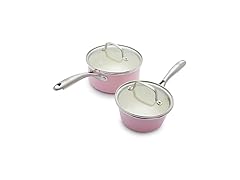 GreenLife Ceramic Suacepan Set W/ Lids